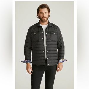Robert Graham Quilted Black Shirt Jacket Graphic Printed Lining Men’s L